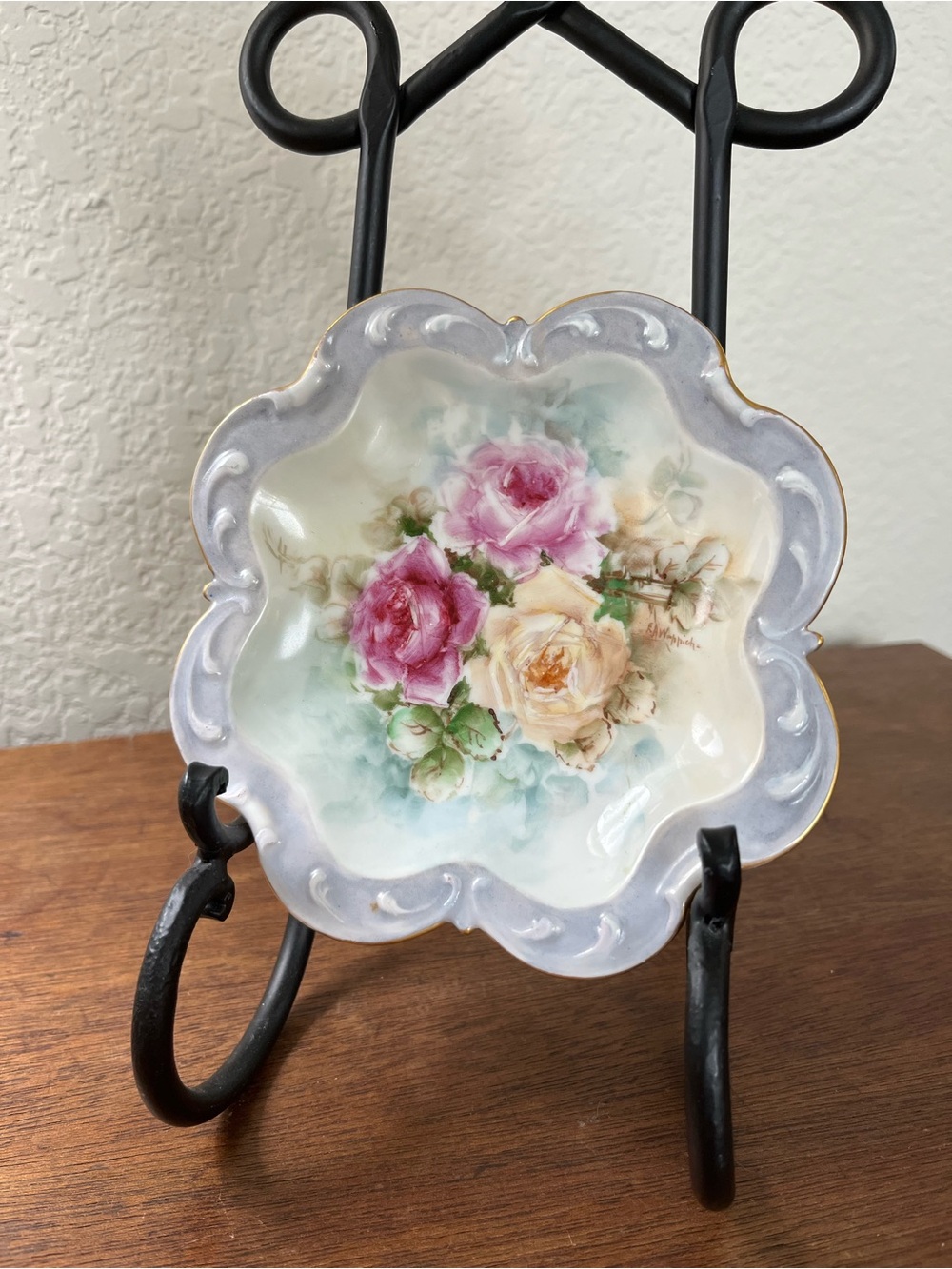 Vintage hand painted decorative dish